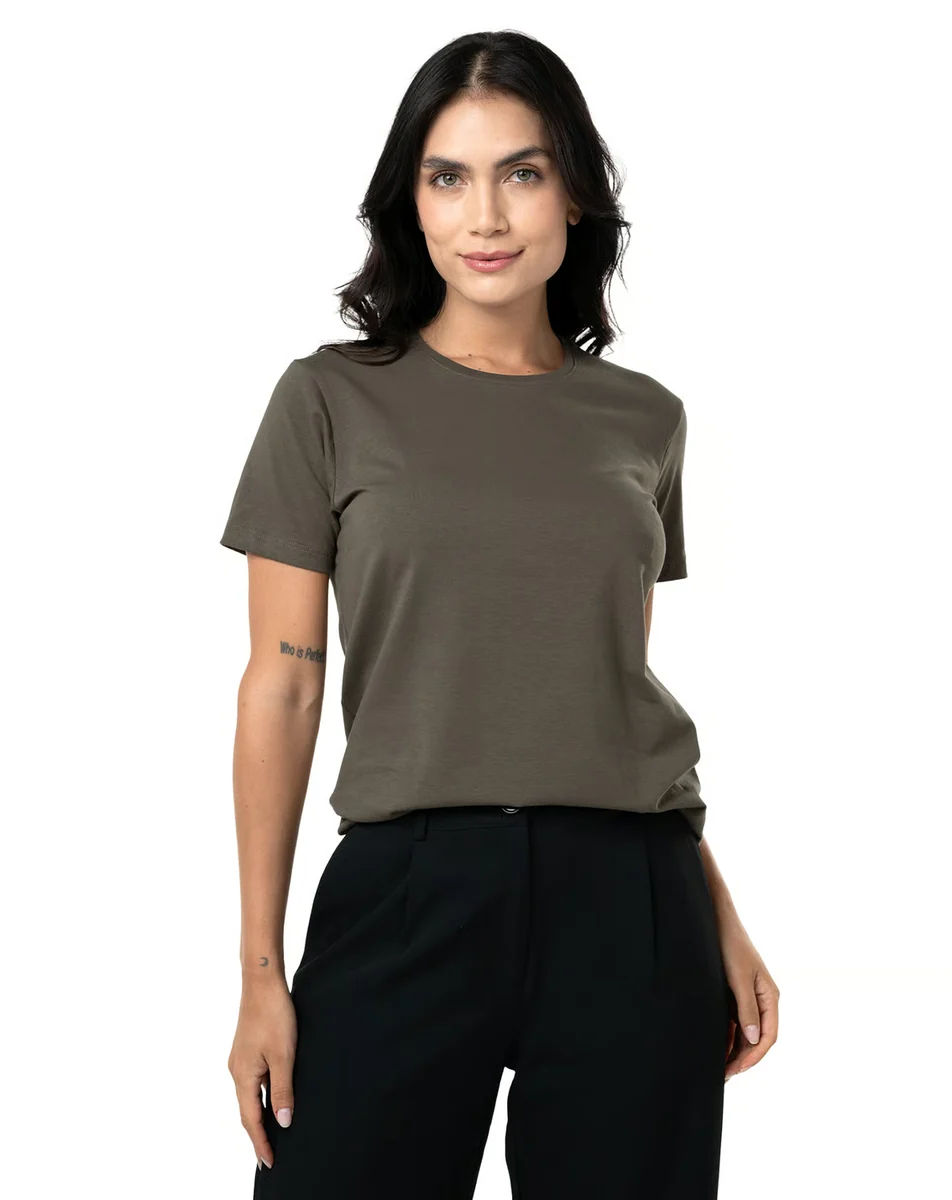 Camiseta Feminina de Algodão Egípcio